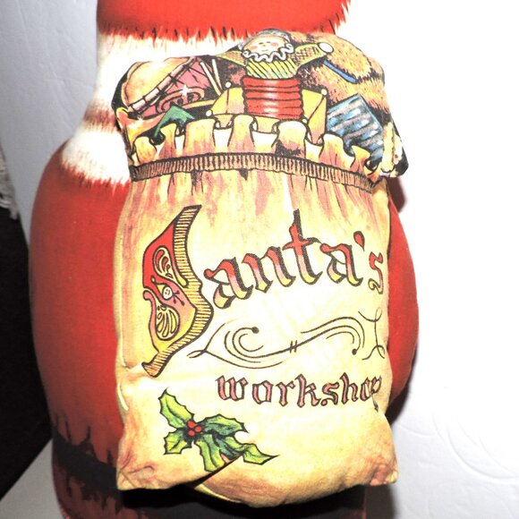 The Toy Works 22 Inch Tall Cloth Stuffed Standing Santa With Toy Sack Decor - Picture 5 of 6
